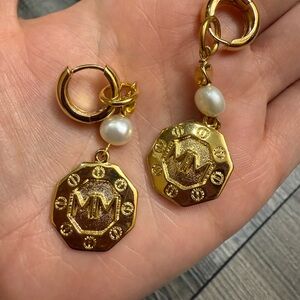 Mayamar Gold and Pearl Statement Earrings